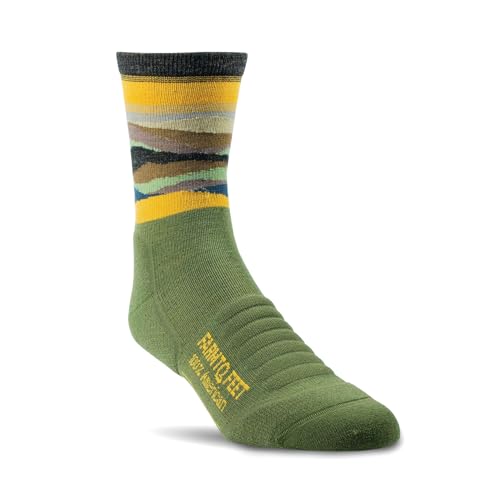 Farm to Feet Men's Max Patch Lightweight Technical Crew Sock Moss M