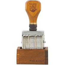 Roller Date Stamp, Rubber Stamp with Wooden Handle & Base, Date Stamper for DIY Craft Card Making Planner Scrapbooking 1 Pack