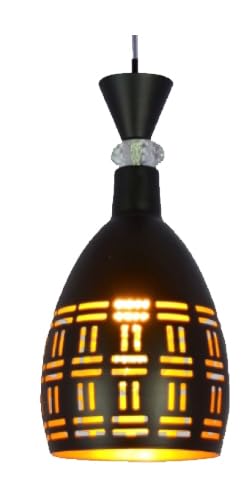 Image of GreyWings Contemporary Dome Hanging Pendant Light for Ceiling, Black Aluminium, Antique Style, E-27 Holder (Bulb is not Included) Pack of 1