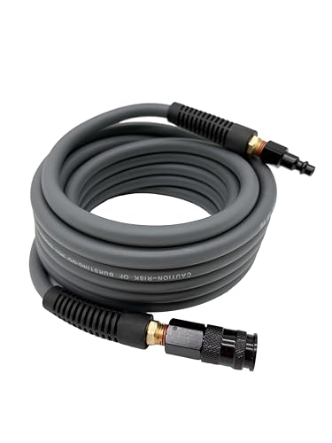 Hose 300 Psi Heavy Duty,lightweight,kink Resistant,all-weather Flexibility With 1/4-inch Swivel Solid Aluminum Quick Coupler And Plug,gray