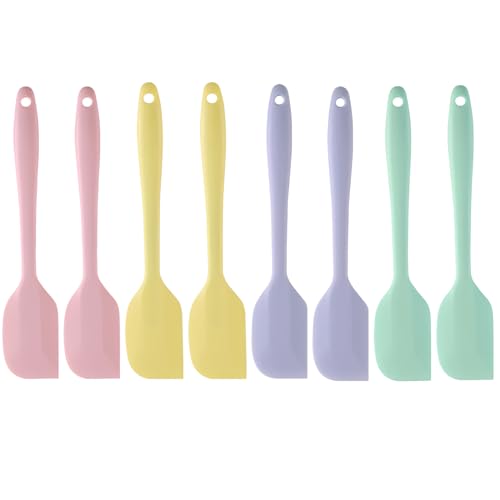 Gripebao 8 Pack Mini Silicone Spatula Set, 8.3 Inch Small Rubber Spatula Heat Resistant, Heat Flexible Silicone Spatulas Cake Spatula Scraper Cooking for Mixing, Baking, Non Stick Pans