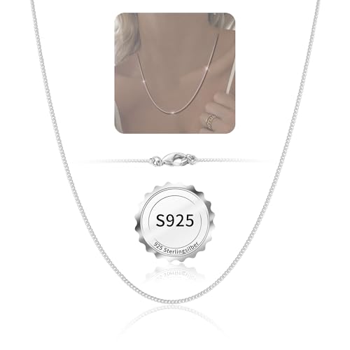 vidonio Kette Silber 925 Damen Ohne Anhänger, Verstellbare Halskette Damen Silber 925 mit Länge(47cm+5cm), Wasserfeste 1,5mm Feine Ankerkette, Eleganter Sterling Schmuck Geschenk für Frauen Mädchen vidonio Kette Silber 925 Damen Ohne Anhänger, Verstellbare Halskette Damen Silber 925 mit Länge(47cm+5cm), Wasserfeste 1,5mm Feine Ankerkette, Eleganter Sterling Schmuck Geschenk für Frauen Mädchen