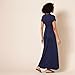 Amazon Essentials Women's Waisted Maxi Dress (Available in Plus Size), Navy, Small
