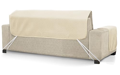 Cubre sofá 2 plazas XL Martina Home Diamond - Variante reversible bicolor beige y cuero 7
