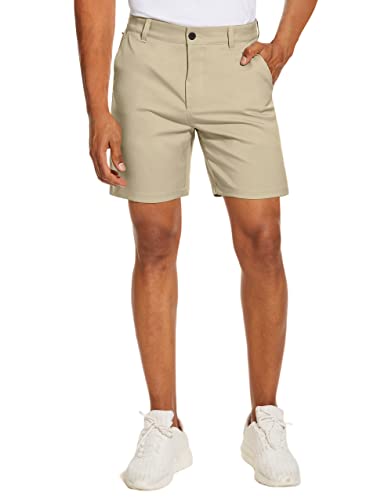 PULI Men's Golf Dress Shorts Flat Front Hybrid 7 Inch Lightweight Quick Dry Chino Casual with Pockets2