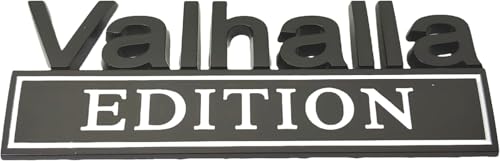 Image of 2pcs Valhalla Edition Metal Car Truck Bumper Emblem 3D Badge Sticker Decal (Black White)