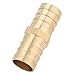 Brass Barb Reducer Tube Splicer Joiner Pipe Fitting Connector Adapter Full Solid Brass Construction High Pressure Resistance Chemical Pipe Fittings for Plumbing and Industrial (19-19mm)