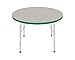 Mahar Creative Colors 36" Round Table with Top Color: Gray Nebula, Edge Color: Dustin Green, Leg Height: Standard 21"-30", Glide Style: Ball