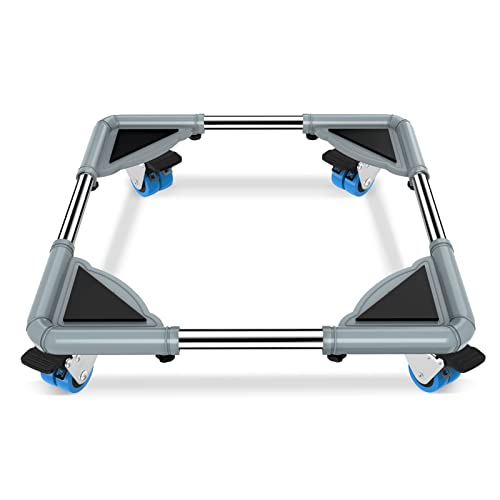 Spacecare Mobile Roller With 8 Locking Wheels - Adjustable Furniture Dolly Washing Machine Stand Refrigerator Base Moving Cart, Capacity 500 Lbs，Grey #TOP7