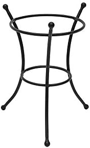 Achla Designs GBS-20 Multi-Use, Small Wrought Iron Metal Plant birdbath Bowl Stand Flowerpot Holder, 8", Black