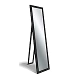 Vorreishop Lupia - Specchio da Terra Moderno BOSTON FLOOR MIRROR 40x160 cm, Specchio Regolabile e Montabile a Parete, Vetro Cristallo Italiano, Cornice in Legno Ecologico, Argento Nero Shabby