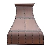 Bests Copper Range Hood Handcrafted by Sinda Artisans Comes with Liner and Internal Powerful Motor Fan H13LTR