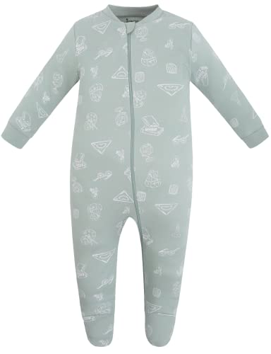 Image of Jimonda Baby Romper Boys Girls Cotton Pajamas 2-Way Zipper Footless Sleep and Play 0-24 Months(Pack of 2)