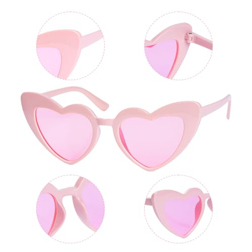 6 Pack Heart Sunglasses Neon Colors Cat Eye Love Shaped Sunglass Vintage Cute Sun Glasses for Halloween Cosplay Party3