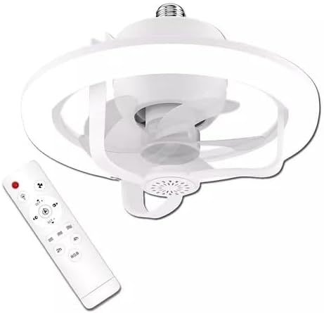Ventilador de Teto com LED e Controle Remoto – Silencioso, Aromatizador, Luz Regulável e Timer – 26c