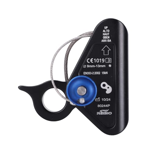 REISIO 15KN Detachable Rope Grab Ascender 11-12 MM Rope Flip Line Climbing Ascender for Rock Climbing Tree Climbing and Rescue Mountaineering Tree Arborist Caving (ZWQ-002)