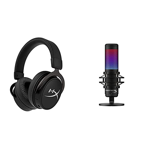 HyperX Cloud Mix - Wired Gaming Headset + Bluetooth - Black & QuadCast S – RGB USB Condenser Microphone