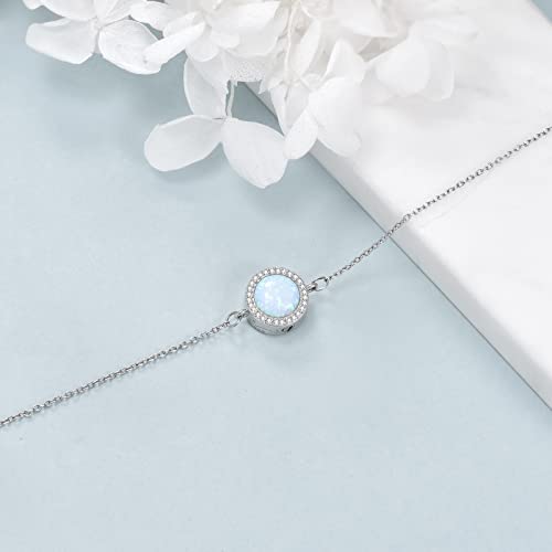 ONEFINITY Sunflower/Tree of Life Urn Bracelet for Ashes 925 Sterling Silver Sunflower/Tree of Life Cremation Keepsake Pendant Locket Bracelet for Women Mom3