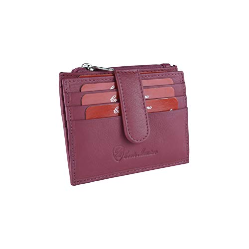 Conte Max - Tarjetero de piel auténtica, para hombre y mujer, con bolsillo Cover