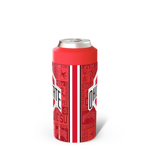 Image of Frost Buddy Universal Can Cooler (Ohio State Buckeyes | 3D) | 20x colder, cold up to 24 hrs | Fits slim cans & bottles | Sleek, lightweight design | No sweat, no condensation
