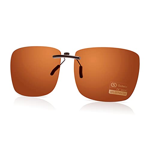 Image of Goiteia Polarized Flip up Clip on Sunglasses over Prescription Glasses for Men Women-Upgraded No Blue Glare
