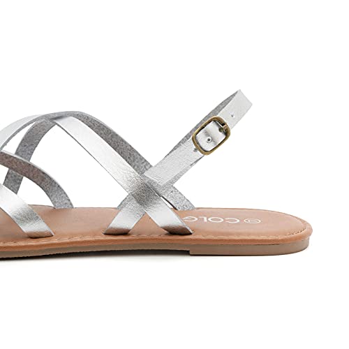 Image of Colgo Women's Summer Strappy Flat Sandals, Adjustable Casual Fisherman Sandal with Open Toe Slingback Gladiator Sandals