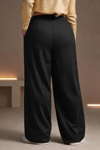 Image of KOTTY Women's Plus Size High Waist Wide Leg Pants for Stylish Comfort and Confident Casual /Stylish Wear