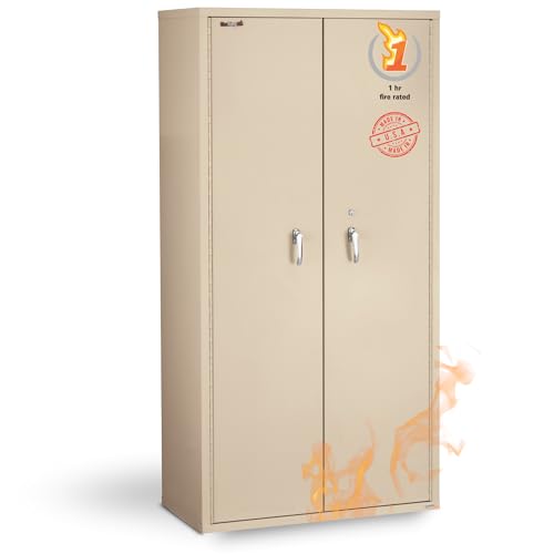 FireKing Vertical 2 Door Fire Rated Storage Cabinet, Parchment