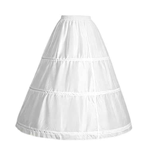 HZOUHONG Reifrock Brautkleid Damen Lang Verstellbare Weiße A-Linie Rock Crinoline Reifenrock Hoop Skirt Krinoline 3-Kreis-Petticoat-Unterrock Reifrock für Brautkleid Hochzeitsunterrock