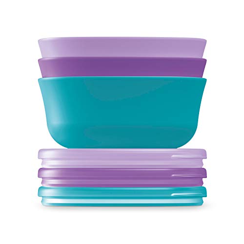 Nuk Stacking Bowl And Lid, Assorted Colors, 3 Pack, 4+ Months #TOP1