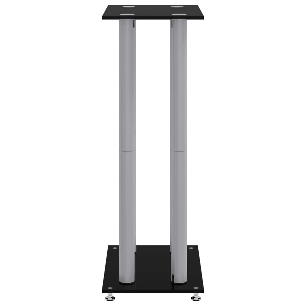 Pedane Casse 2pz Nero Argento Vetro Temperato Design 4 Pilastri,Dispositivi elettronici,o,Accessori o,Accessori per Altoparlante,Supporti per altoparlanti-51818