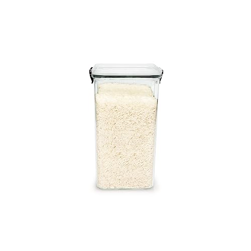 Kit 2 Pote de Mantimentos Quadrado Acrílico Slim 1,45 Litros Tampa com Trava