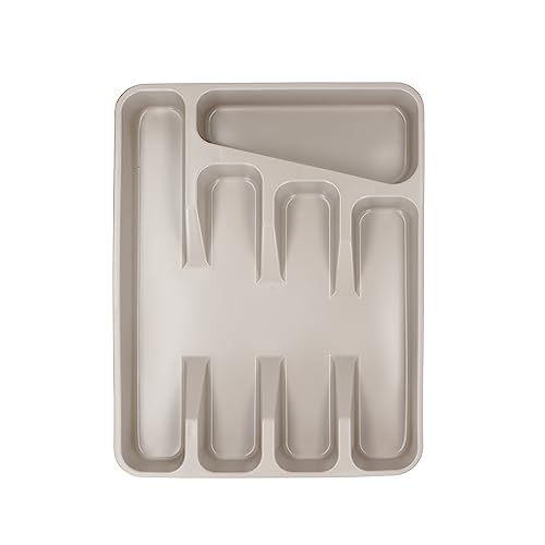 KitchenCraft Natural Elements Recycled Plastic Cutlery Tray, Cream