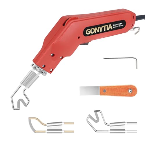 Gonytia Heißes Messer, Schaumstoffseil, Stoffschneider, Profi, elektrisches Heißmesser, Heißsiegelgerät, Schneidewerkzeug-Set (Rote Schneckenschneider)