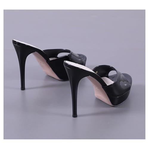 Image of Women's Platform Round Open Toe High Heel Sandals Stiletto Fish Mouth High Heels Slipper 5 Inches Heels