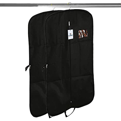 Image of Kuber Industries Suit covers with zip for Men, Women|foldable Blazer cover|Cloth Organizer for Wardrobe|Transparent Window & Premium Zipper|Pack of 2 (Black)