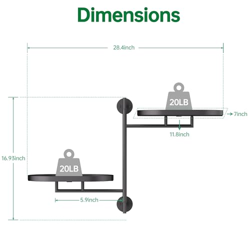YFFSRJDJ Rotating Window Shelves for Multiple Plants Indoor,2-tier Metal Corner Black Plant Stand Holder Floating Hanger Shelf for Wall,Windows Sill Gifts for Planter Lover to Enhance Home Decor by YFFSRJDJ - Used condition - Image 4