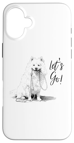 American Eskimo LET'S GO �f�U�C�� ? Happy Eskie Dog Lover �X�}�z�P�[�X iPhone 16 Plus �p