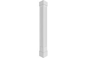 Ekena Millwork 10''W x 8'H Premium Square Non-Tapered Recessed Panel Porch Columns