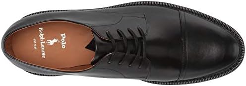 POLO RALPH LAUREN Men's Asher Captoe Uniform Dress Shoe, Black, 9.5 | Image 1