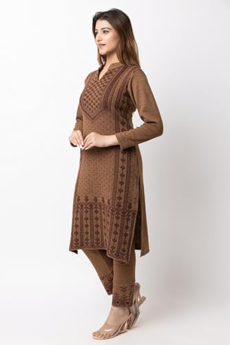 Image of ColorChakra Woolen Kurta Palazzo Set for Womens Winter wear Wool Kurti Sizes M to 4XL