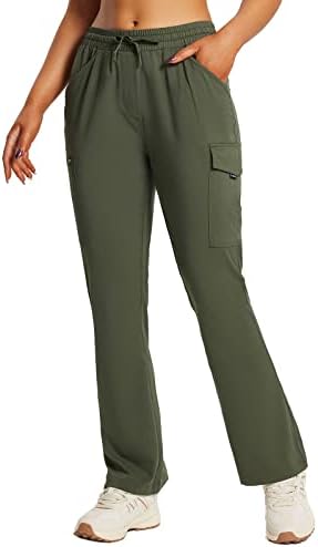 BALEAF Calça feminina de caminhada com corte de bota de secagem rápida resistente à água leve FPS 50+ ao ar livre