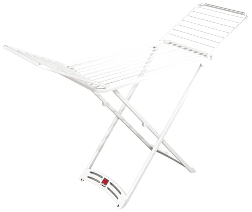 Gimi Zaffiro Stendibiancheria da Pavimento, Stendino a Cavalletto, da Esterno, con Ruote, Richiudibile, Spazio di Stenditura 20 m, in Resina 100%, 182 x 55 x 88 cm