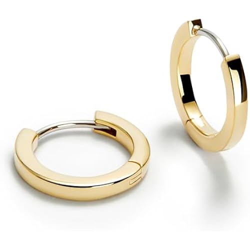 Ana Luisa Trendy Huggie Hoop Earrings for Women - 14K Gold Plated or Sterling Silver Hoop Earrings - Small, Dainty, Hypoallergenic, Water-Resistant, Tarnish-Free Hoops - Jewelry Perfect for Stacking