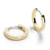 Ana Luisa Huggie Hoop Earrings - Minimal Single & Stacked Double Hoop Styles for Women - 14K Gold Plated, Silver Rhodium & Two-Tone - Hypoallergenic, Water-Resistant, Tarnish-Free