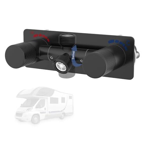 4" All Metal RV Shower Faucet Valve, Direct Replacement for Leaking Camper Shower Valves, Heavy-Duty Brass Diverter for Indoor/Outdoor Use, Leak-Proof & Easy Install, Matte Black by F-pianwe - Used condition - US$41.43