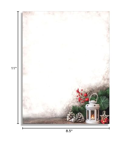 Lantern Greetings Holiday Stationery Paper - 50 Sheets Letterhead for Winter & Christmas Events - Image 3
