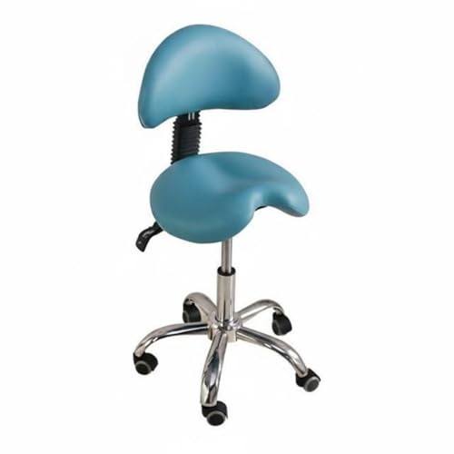 predolo Taburete de Odontólogo con Respaldo Giratorio 360° Silla de Estética Ajustable Mobiliario Profesional para Odontólogos, Clínica Odontológico, Blanco