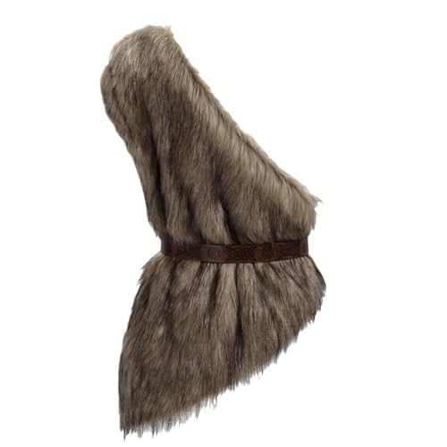 Gilet médiéval en fausse fourrure viking pour déguisement homme cosplay Halloween