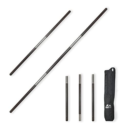 Physkow 4’ & 6’ Collapsible Portable Training Staff Wenge Hardwood Practice Stick With Carry Bag #TOP12